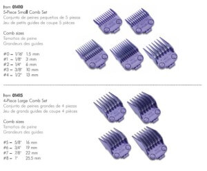 Wahl Clipper Guard Sizes Chart