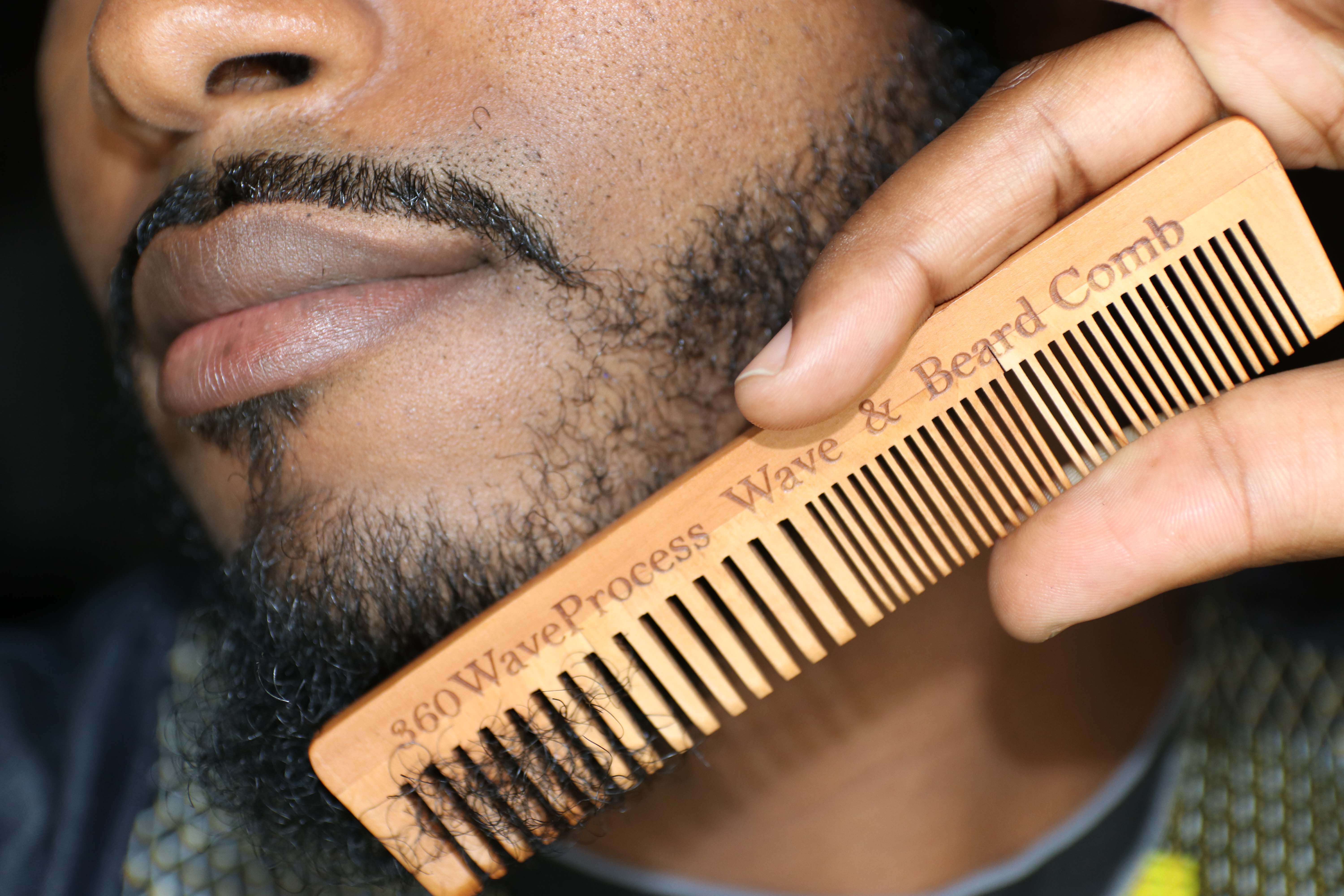 wooden wave and beard comb