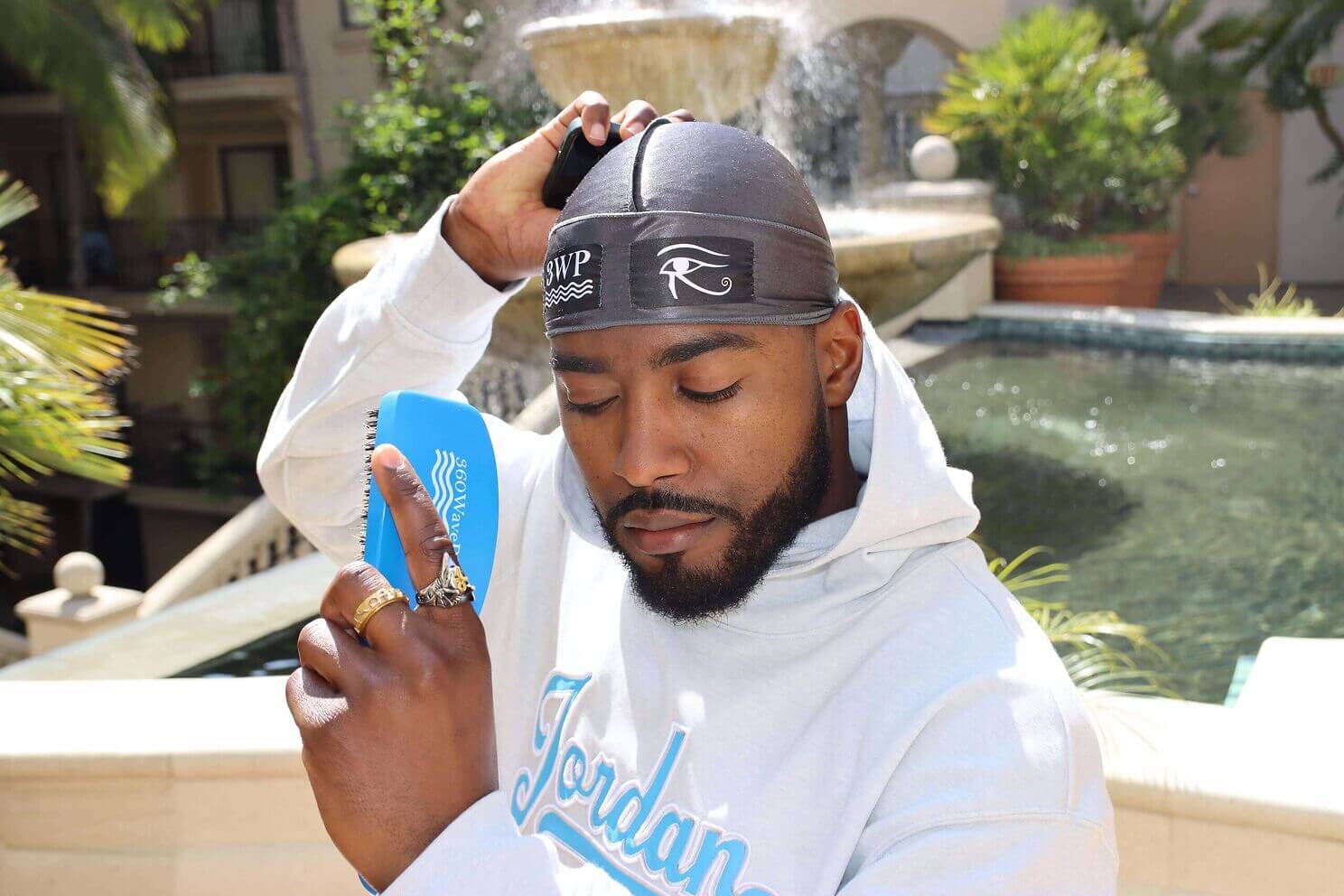 Eye of Horus + RA 3WP (Dark Grey) Silky Du-rag – 360WaveProcess